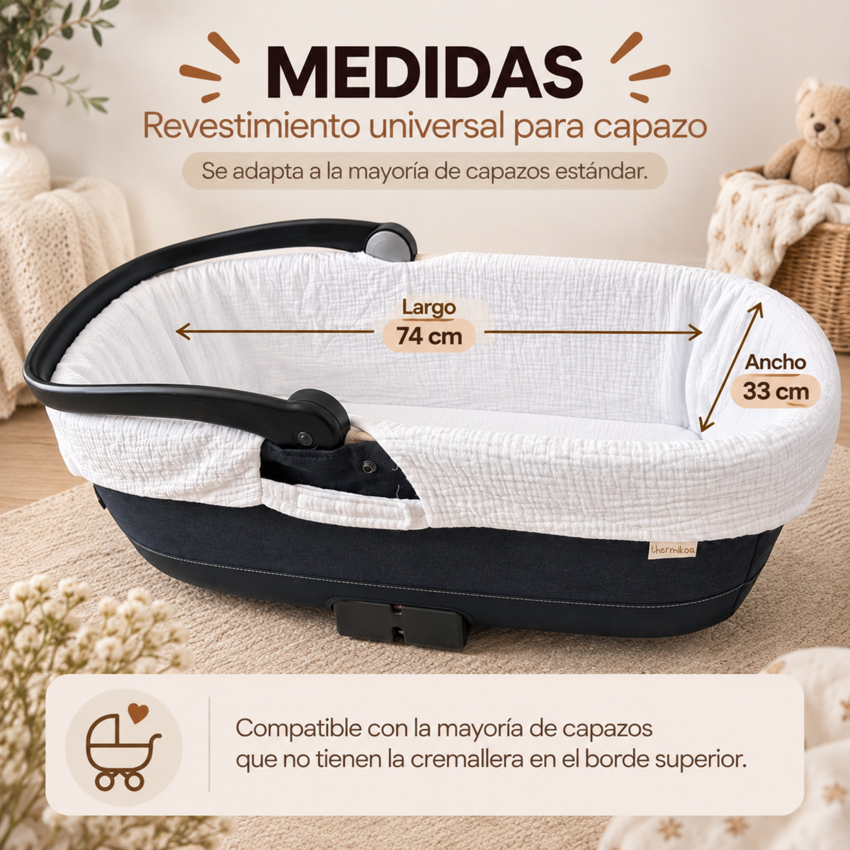 Cubre Capazo de Muselina | Protege y Renueva el Interior