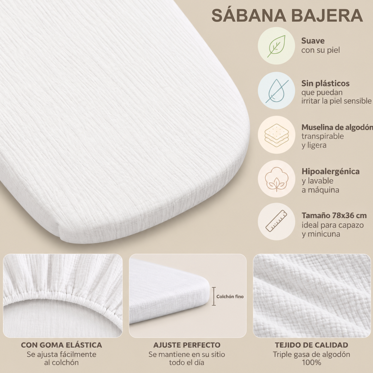 Set para Capazo: Bajera + 2 Salvababas | Todo a Juego y Más Protegido