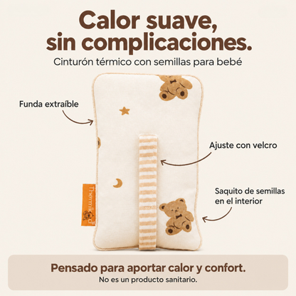 Cinturón Anticólicos para bebé con Trigo y Flores de Lavanda: Fácil de Calentar y Colocar