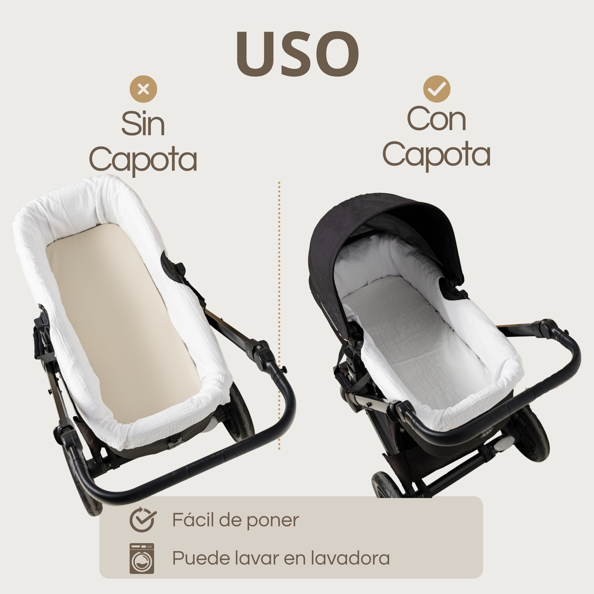 Cubre Capazo de Muselina | Protege y Renueva el Interior