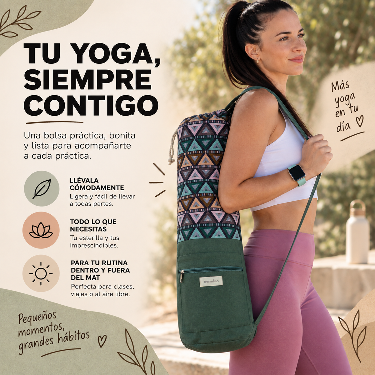 Bolsa XL para Esterilla de Yoga | Tu Esterilla Protegida y Fácil de Llevar (Verde)
