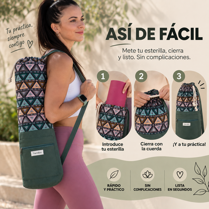 Bolsa XL para Esterilla de Yoga | Tu Esterilla Protegida y Fácil de Llevar (Verde)