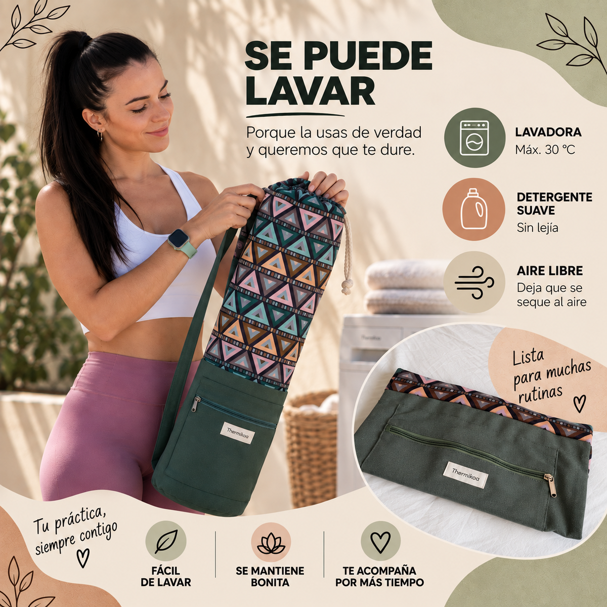 Bolsa XL para Esterilla de Yoga | Tu Esterilla Protegida y Fácil de Llevar (Verde)