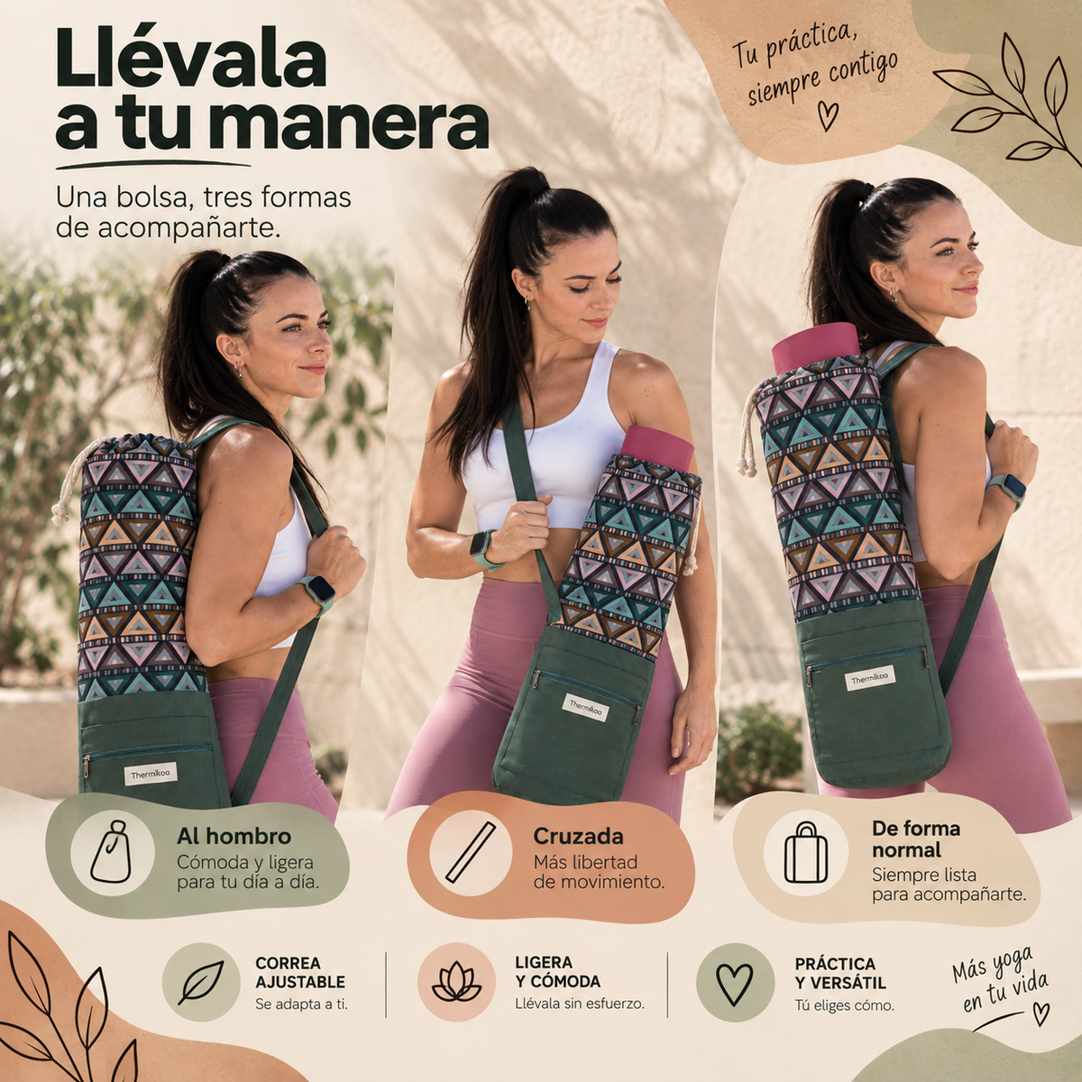 Bolsa XL para Esterilla de Yoga | Tu Esterilla Protegida y Fácil de Llevar (Verde)