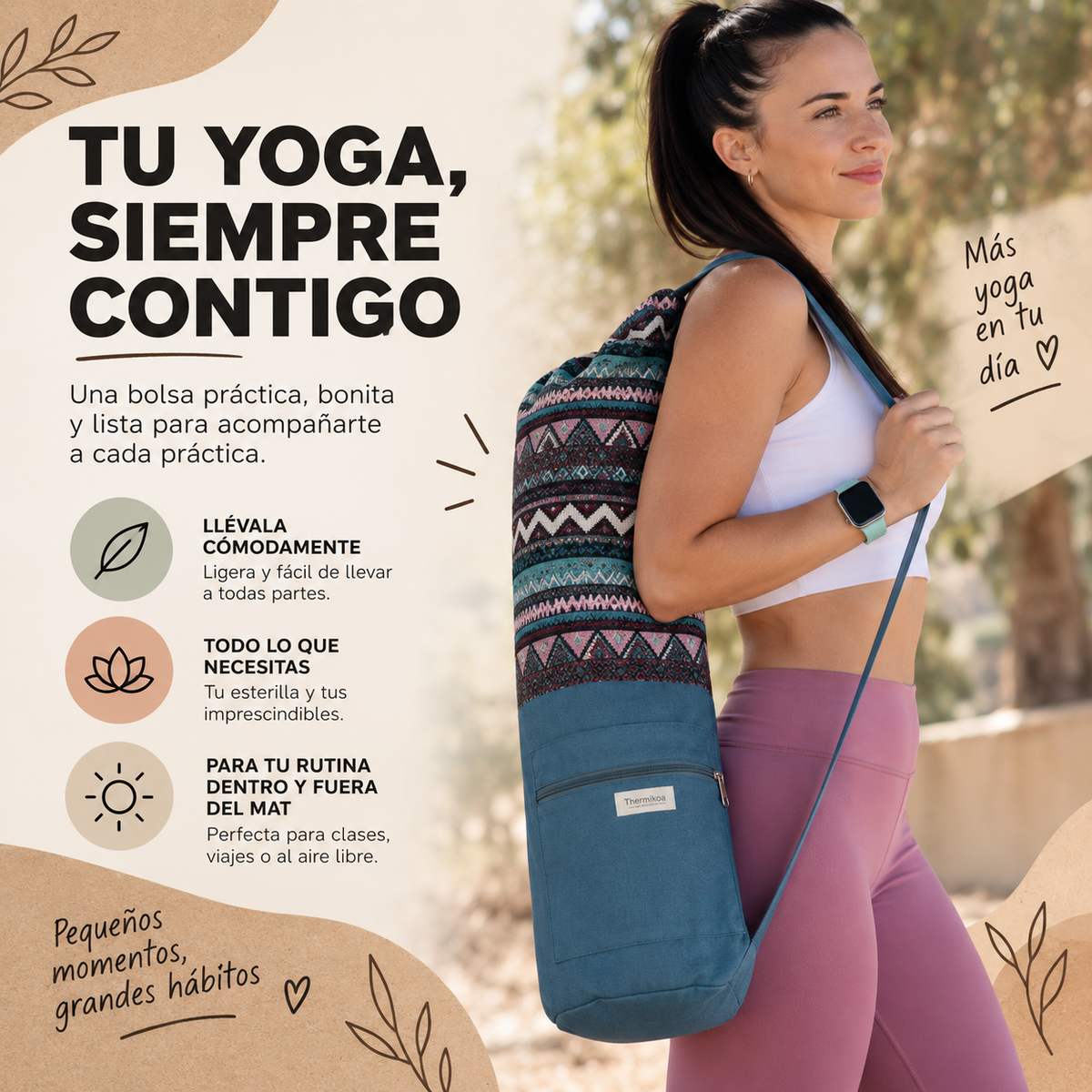 Bolsa XL para Esterilla de Yoga | Tu Esterilla Protegida y Fácil de Llevar (Azul)
