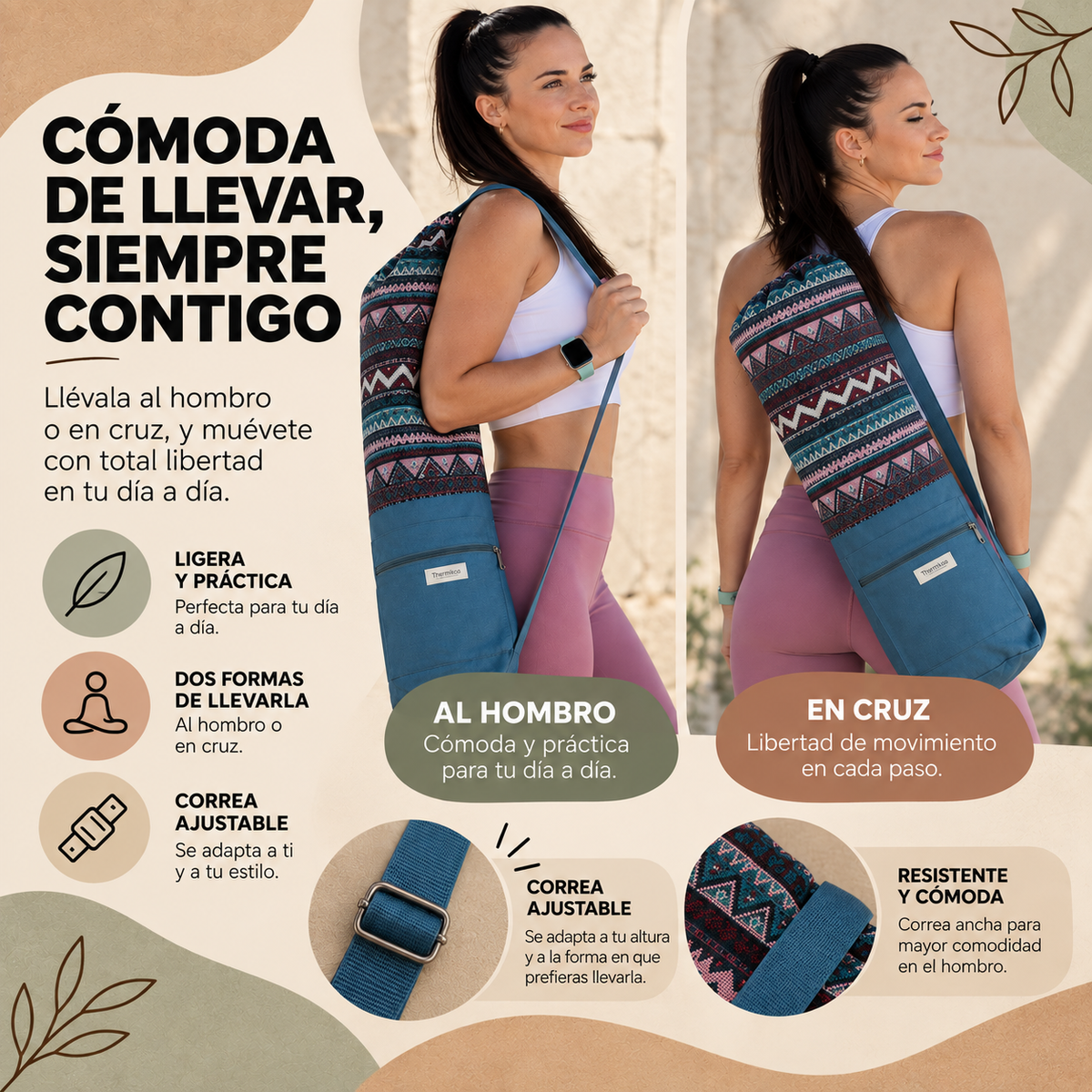 Bolsa XL para Esterilla de Yoga | Tu Esterilla Protegida y Fácil de Llevar (Azul)