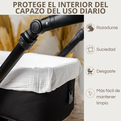 Set Completo para Capazo: Cubre Capazo + Bajera + 2 Salvababas | Todo a Juego y Protegido