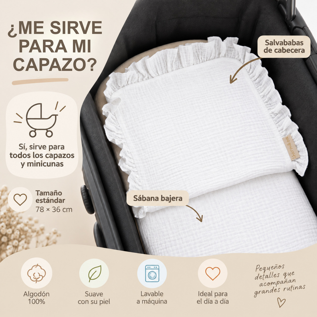Set para Capazo: Bajera + 2 Salvababas | Todo a Juego y Más Protegido