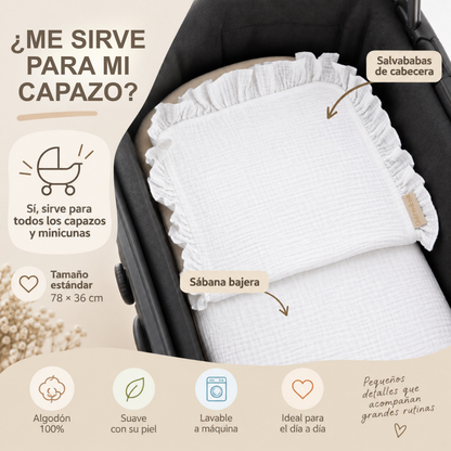 Set para Capazo: Bajera + 2 Salvababas | Todo a Juego y Más Protegido