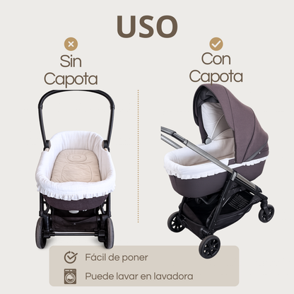 Funda Cubre Paredes del Capazo de Bambula con Volantes