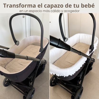 Funda Cubre Paredes del Capazo de Bambula con Volantes