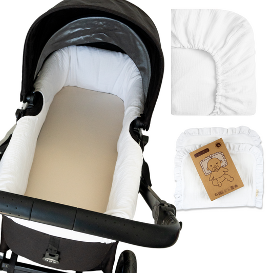 Kit Funda Capazo Universal de Bambula  + Sabana Bajera + Salvababas Bebé