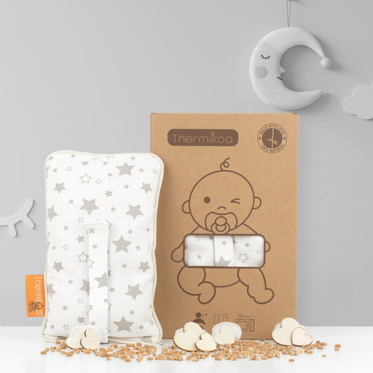 Cinturón Anticólicos con Saquito de Semillas (Estrellas) - Ese abrazo calentito que reconforta la barriguita