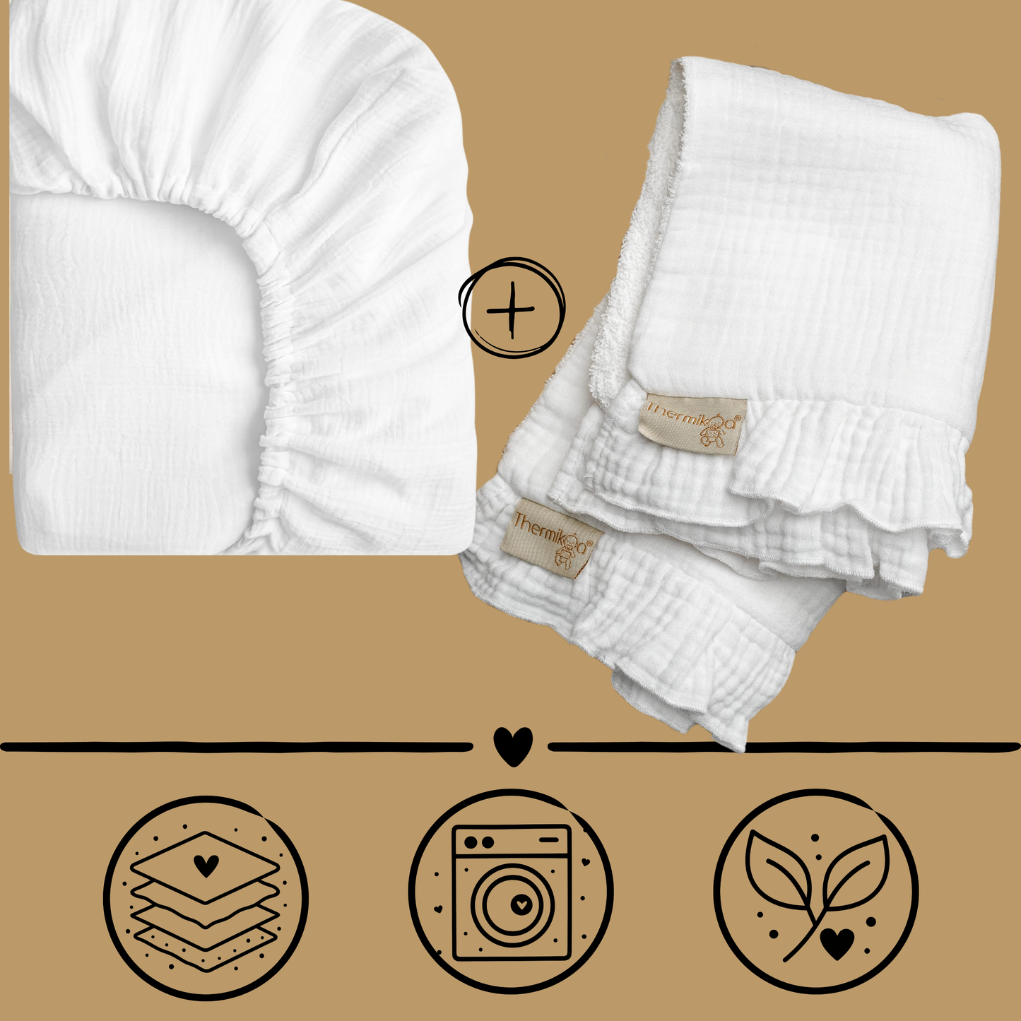 Kit Sábana Bajera + 2 Salvababas para Capazo o Minicuna - Lo esencial para su nidito (sin complicarte la vida)