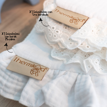 Pack de 2 Salvababas para Capazo y Cuna con Tira Bordada - Protección con ese toque especial