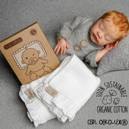 Kit Sábana Bajera + 2 Salvababas para Capazo o Minicuna - Lo esencial para su nidito (sin complicarte la vida)