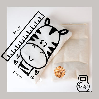 Saquito Térmico de Semillas para Bebés - Ese calorcito que reconforta como un abrazo (Cebra)