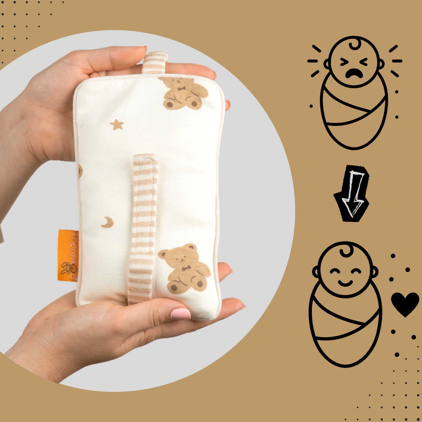 Cinturón Anticólicos con Saquito de Semillas Ositos con Olor - Ese abrazo calentito que reconforta la barriguita